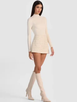 RUBI EMBELLISHED TWEED MINI SKIRT