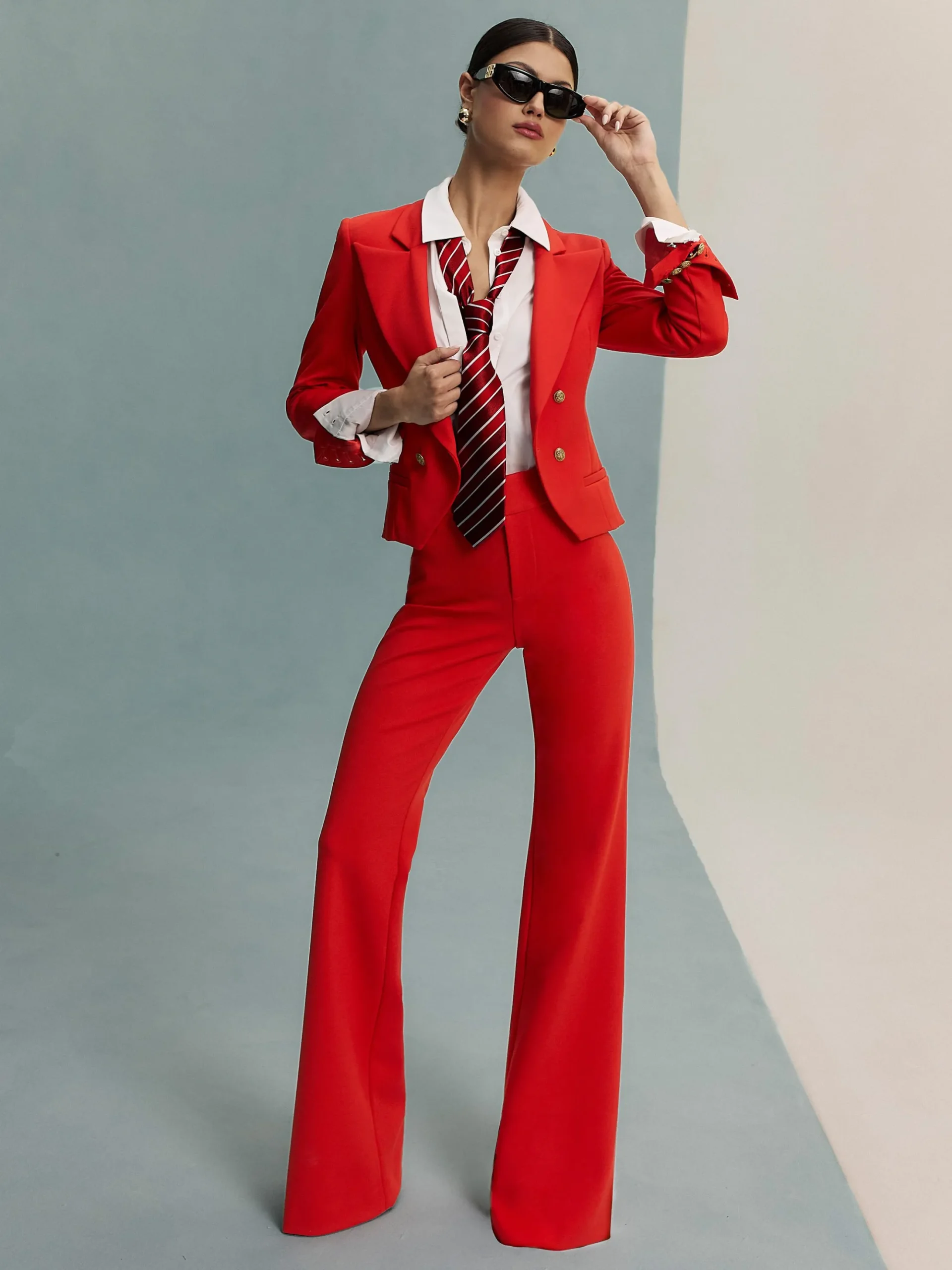 SABLE DOUBLE BREASTED CROPPED BLAZER