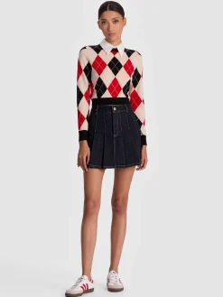 SUZIE DENIM PLEATED MINI SKIRT