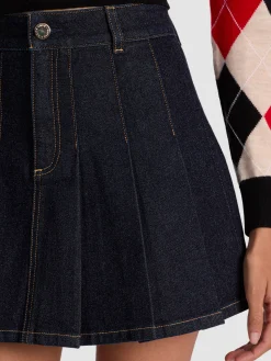 SUZIE DENIM PLEATED MINI SKIRT