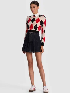 SUZIE DENIM PLEATED MINI SKIRT